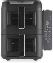 9L Dual Tier Air Fryer Stacked 2 Basket Window Touch LED 9 Presets 2400W