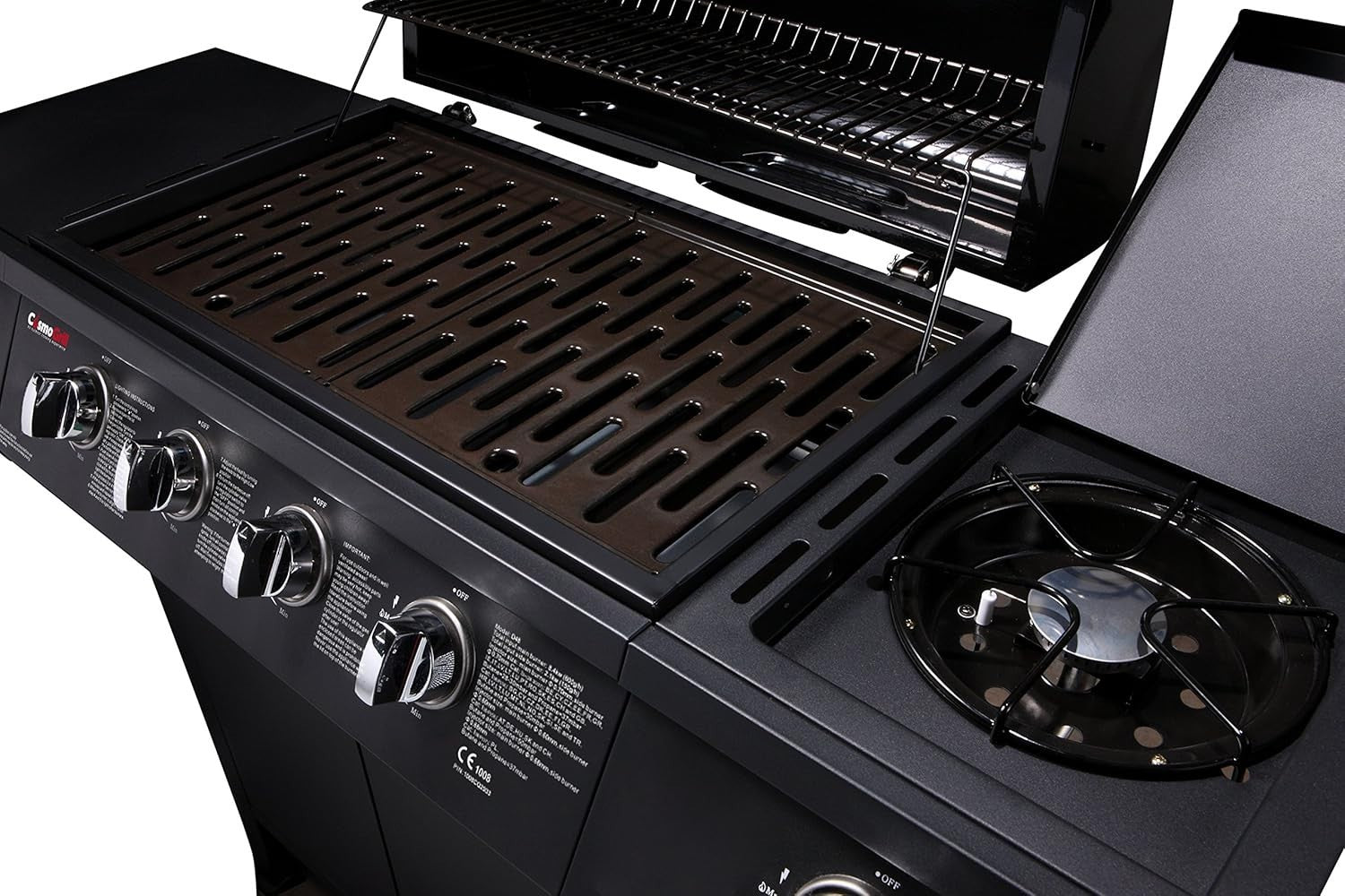 5 Burner Gas BBQ Grill with Side Burner & Storage – Large Outdoor Gas Barbecue