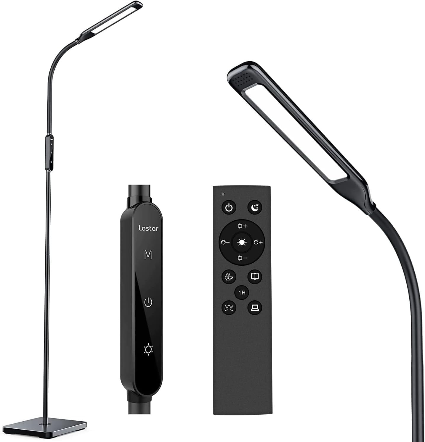 LED Floor Lamp Remote Control Dimmable Reading Light Adjustable Standing Lamp