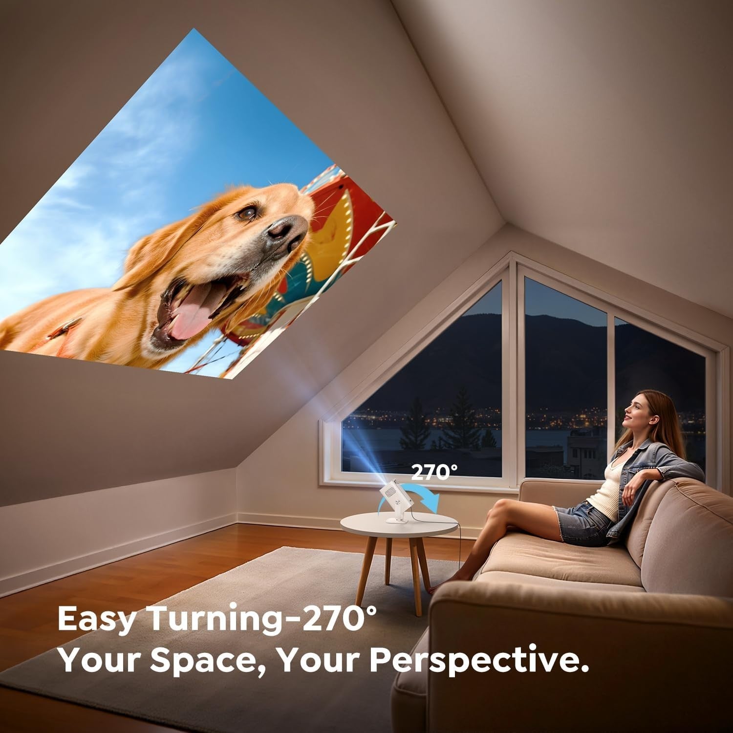 Android 13 Mini Smart Projector 4K Support WiFi 6 Bluetooth Short Throw
