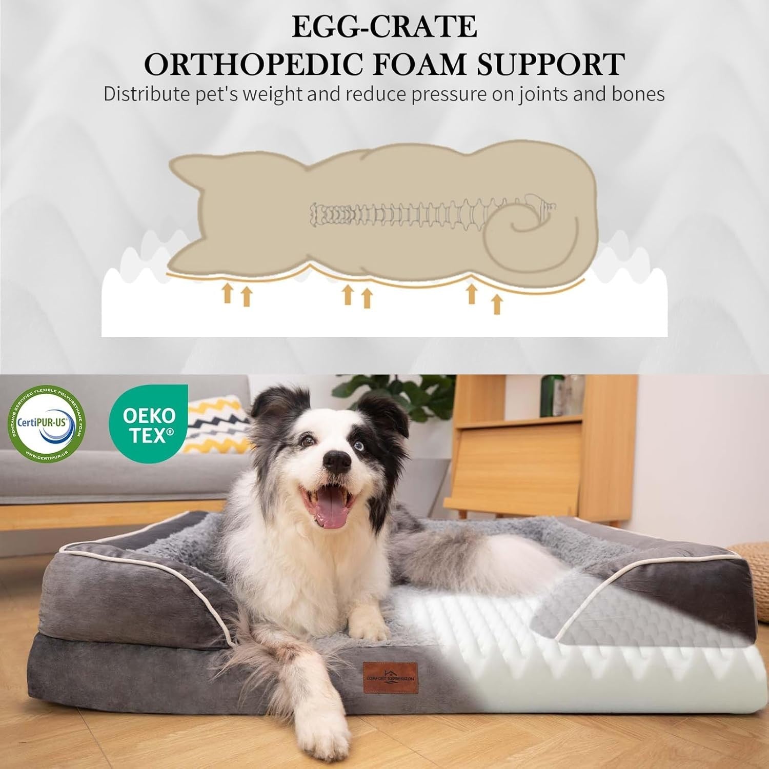 XL Orthopedic Dog Sofa Bed 106x76x21cm Waterproof Washable