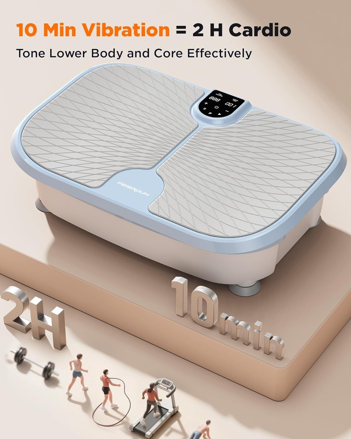 Blue Vibration Plate Exercise Machine 99 Speeds Lymphatic Drainage Home