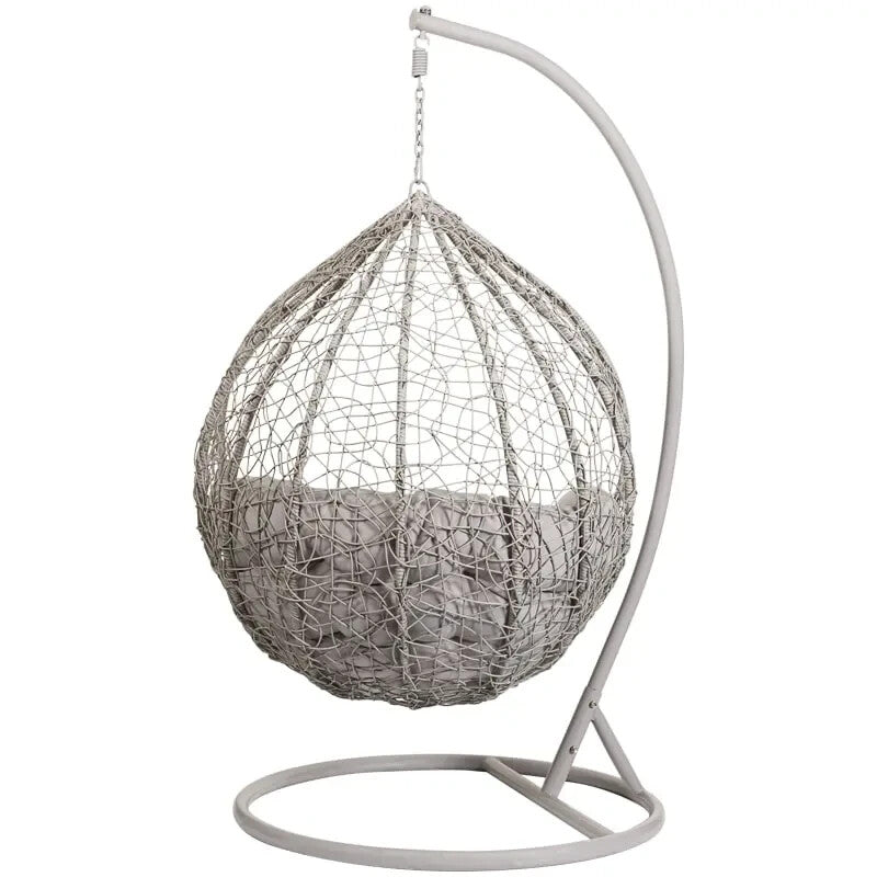 Luxury Hanging Egg Chair Outdoor Swing with Cushion – Garden Patio Seat