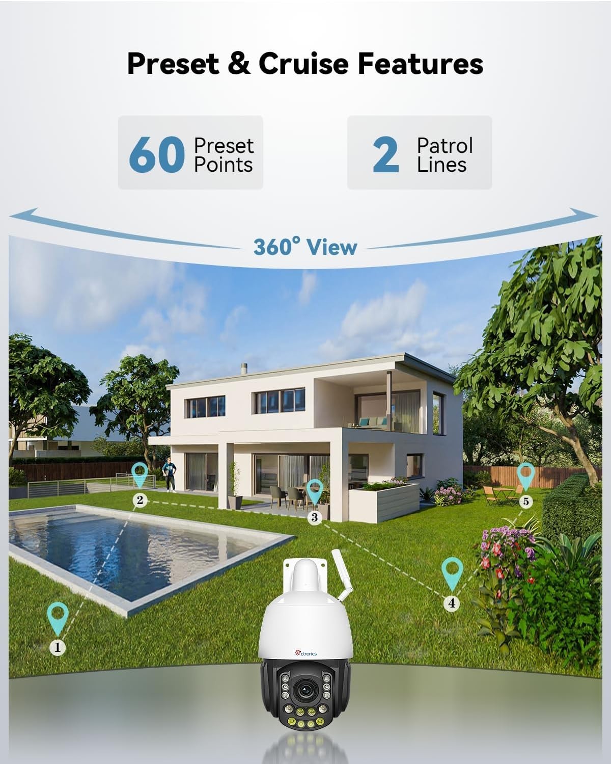 4K PTZ Security Camera 30X Optical Zoom WiFi AI Auto Tracking CCTV