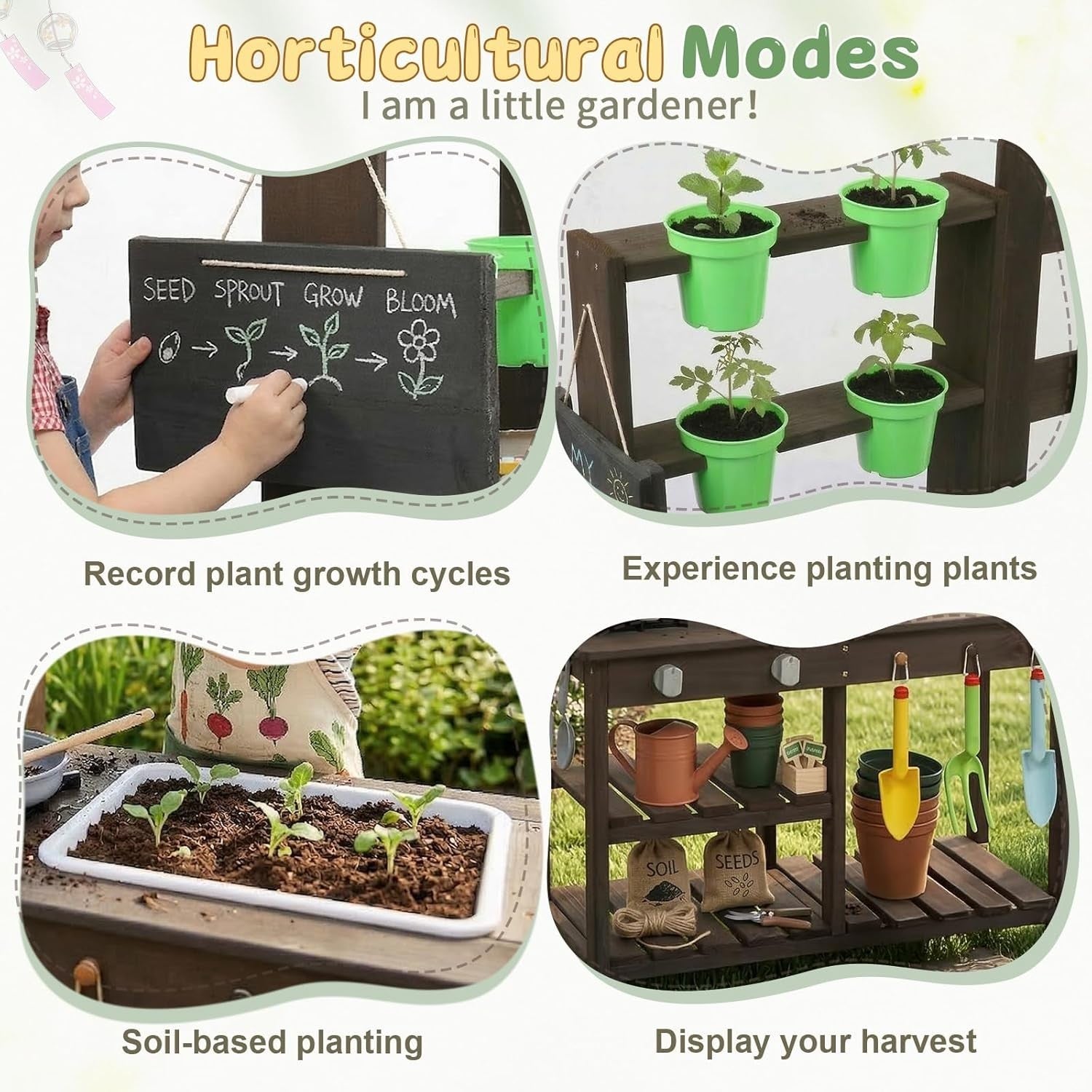 Outdoor Wooden Mud Kitchen Kids Garden Playset Sink Pots Toy