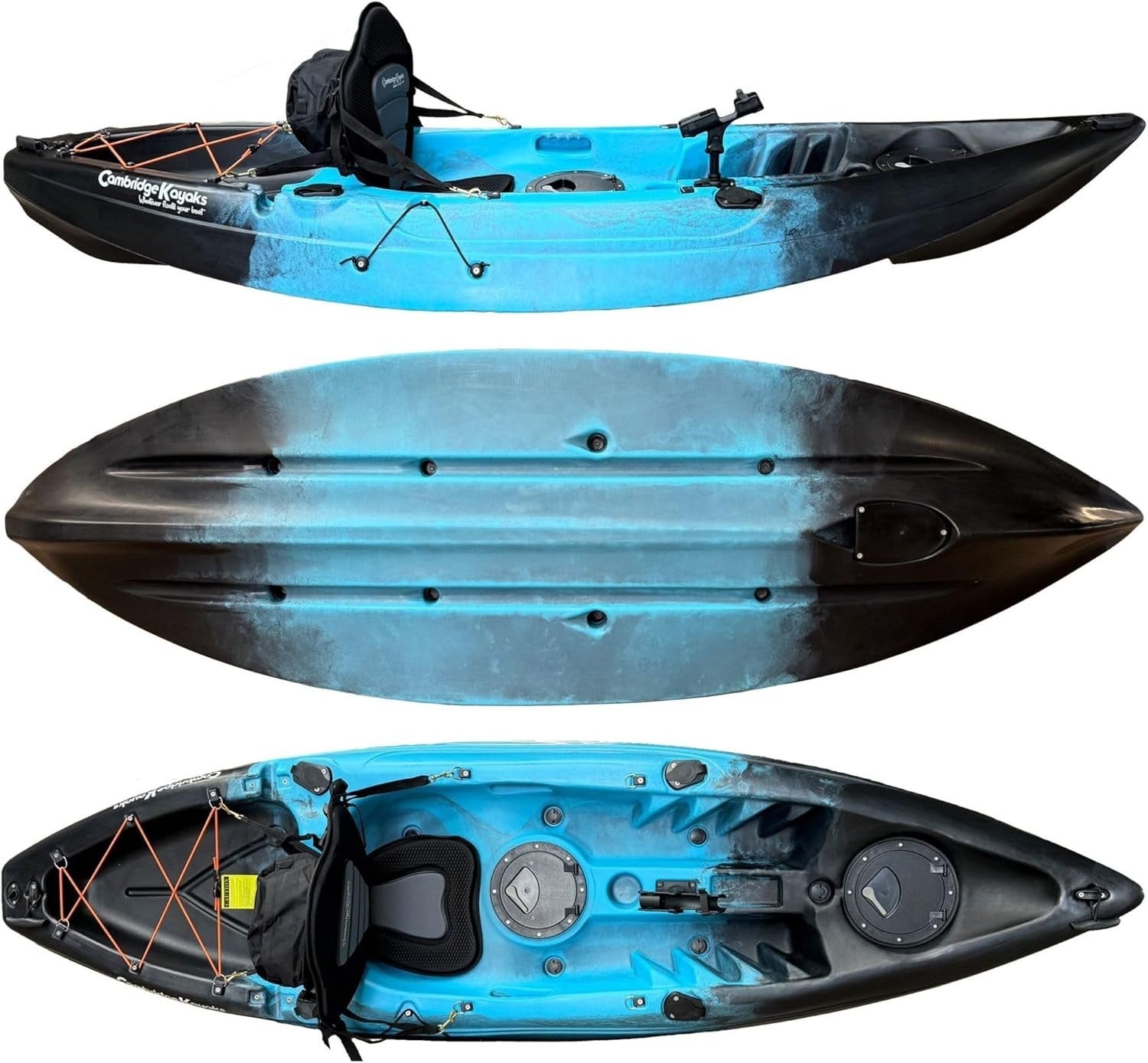 Sit On Top Fishing Kayak w/ Paddle Rod Holders Storage Seat