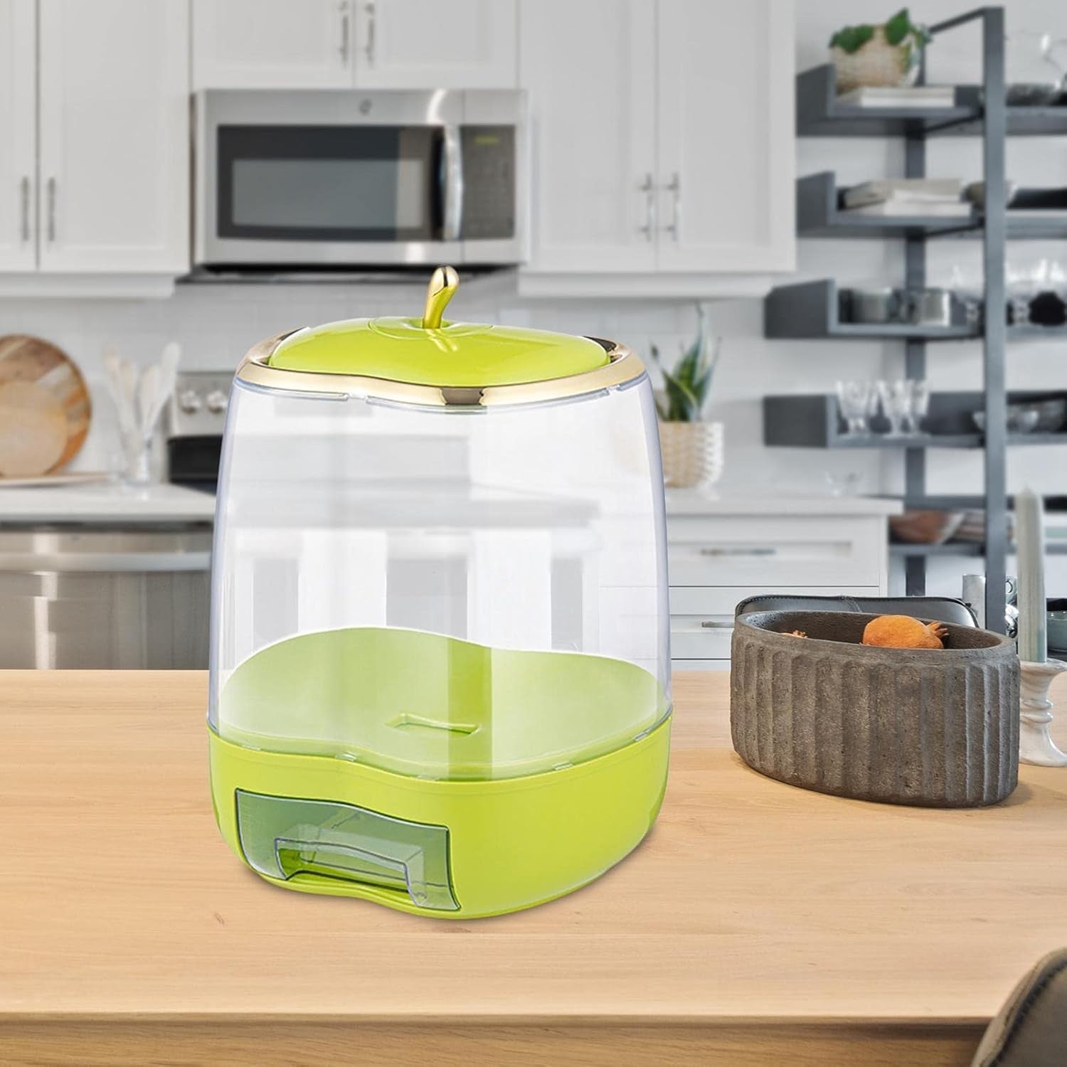 10KG Rice Dispenser Automatic Press Grain Storage Container Measuring Cup