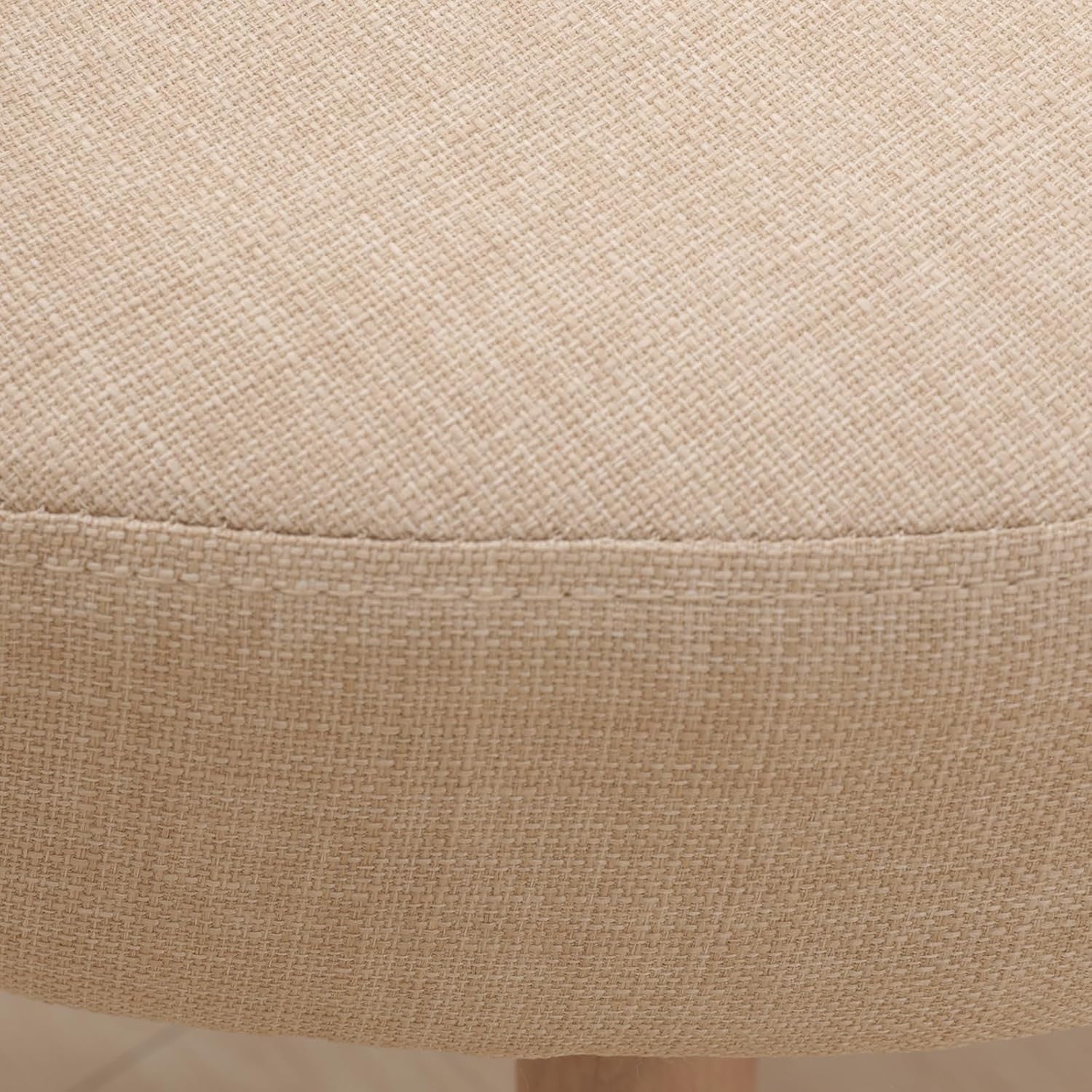 Linen Tub Chairs Set of 2 Lounge Armchairs Small Space Beige