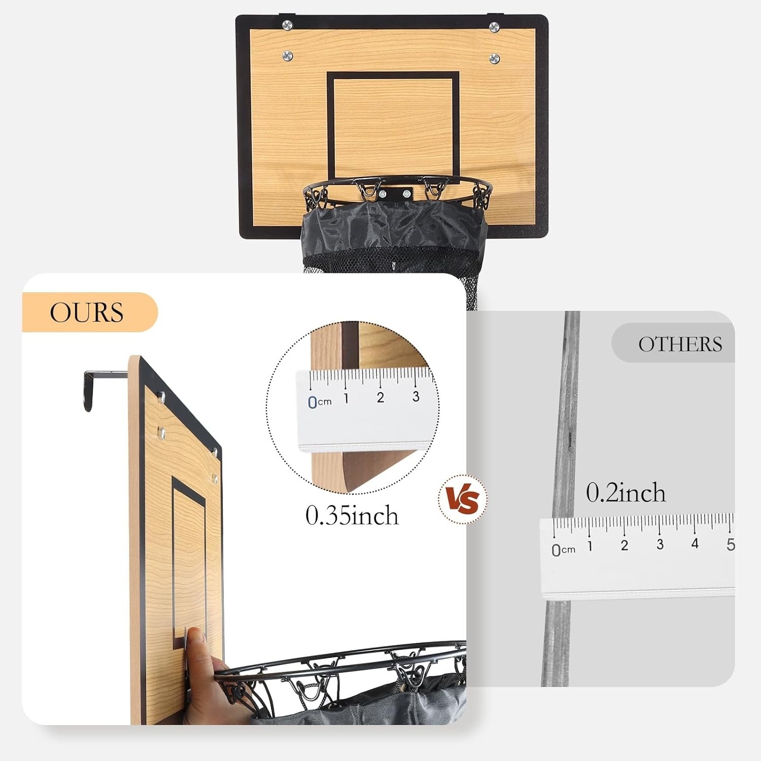 Basketball Hoop Laundry Hamper Over Door | Hanging Laundry Basket w/ Zipper | Ki