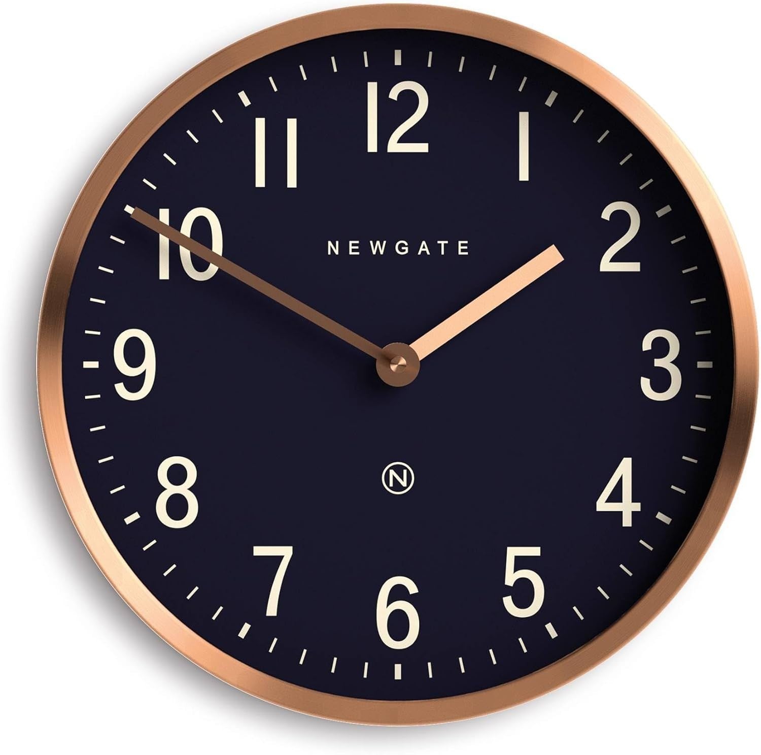 30cm Silent Wall Clock Copper Finish Modern Retro Office Kitchen Decor