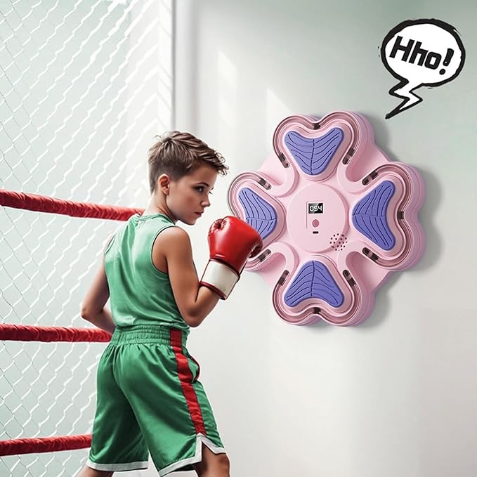 Boxing Machine Wall Mount LED Punch Pad Smart Reaction Trainer Home Gym