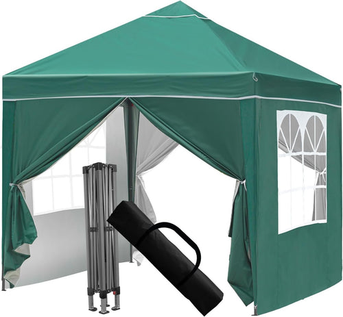 3x3M Green Pop Up Gazebo with 4 Removable Sidewalls Waterproof Outdoor Tent
