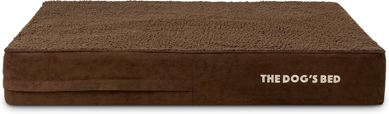 Large Orthopedic Memory Foam Dog Bed 101x64x15cm Brown