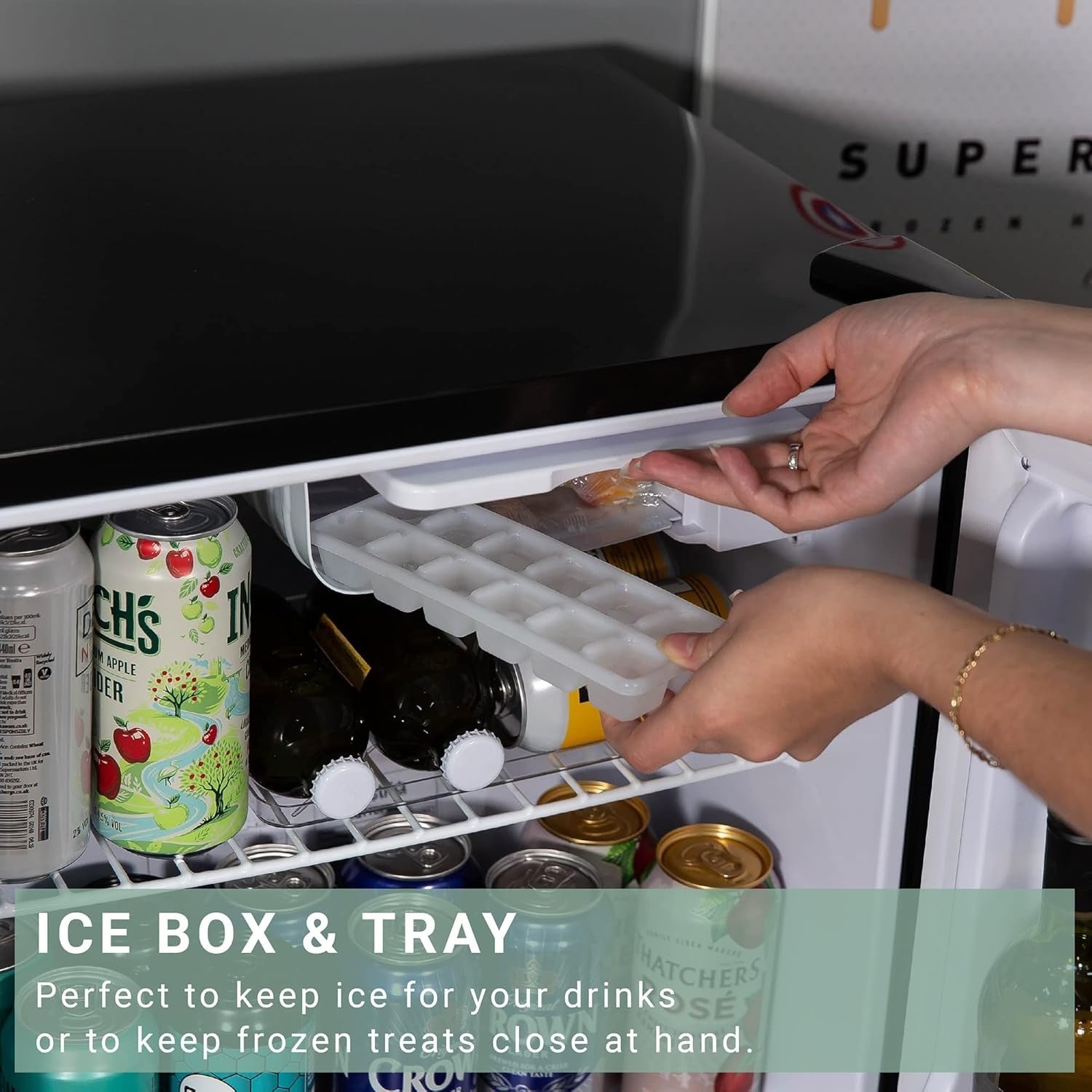 45L Mini Fridge Gamer Design Countertop Drinks Cooler Ice Box Adjustable