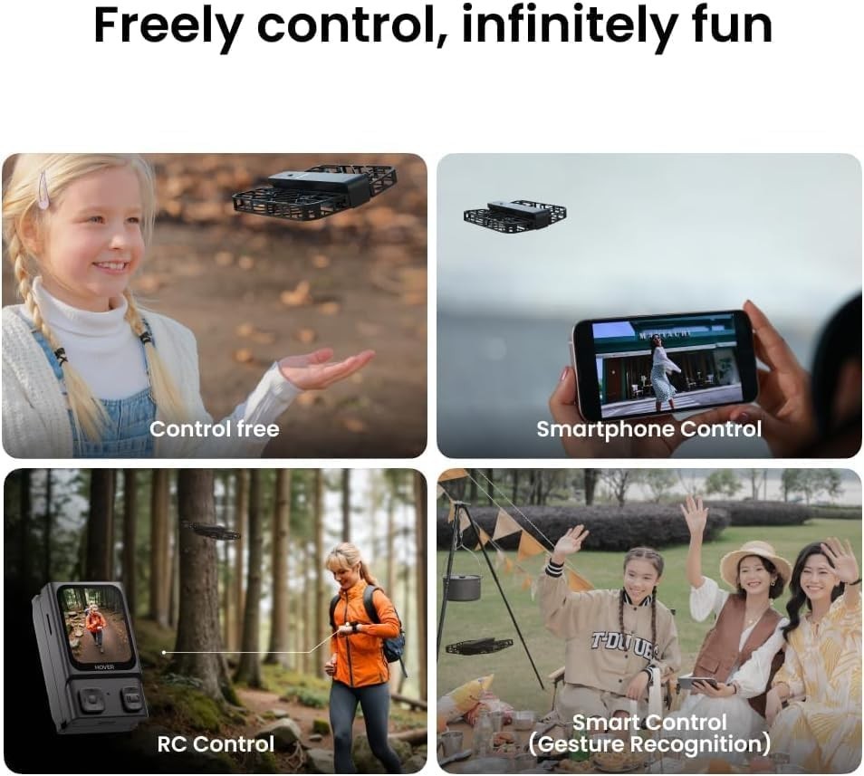 2.7K HDR Foldable Self-Flying Drone with Follow-Me Mode & Palm Takeoff