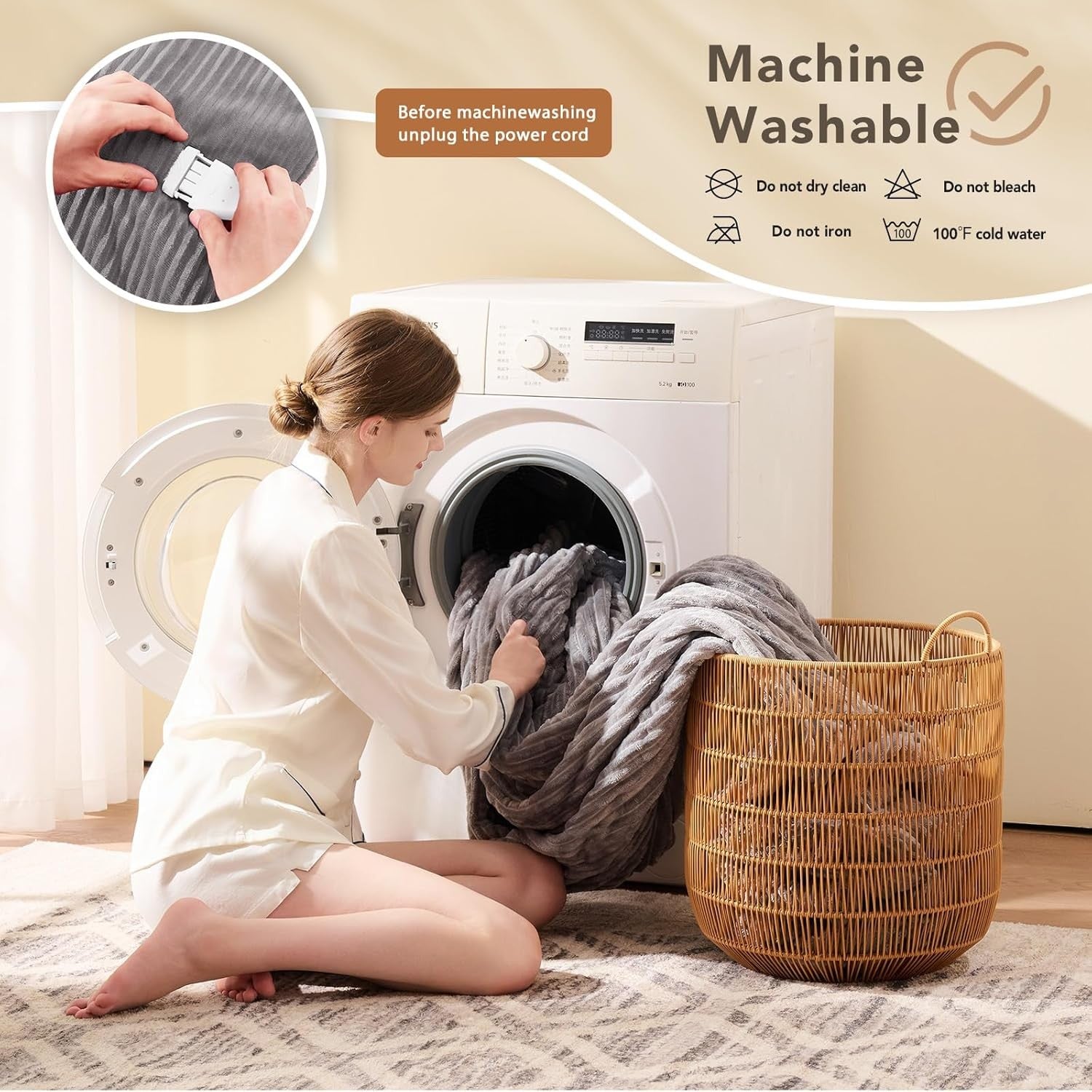 King Size Electric Heated Blanket 10 Heat Auto Off Dual Control Sherpa 101x90