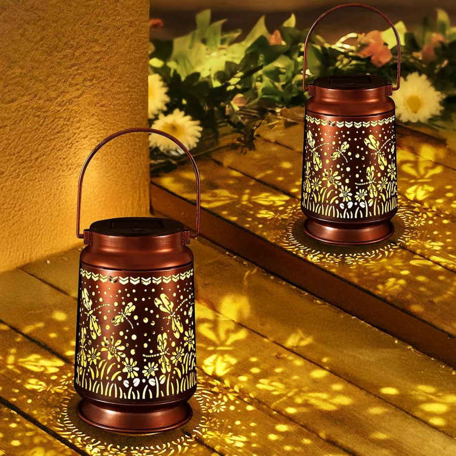 Butterfly Solar Lanterns 3-Pack Outdoor Waterproof Garden Lights