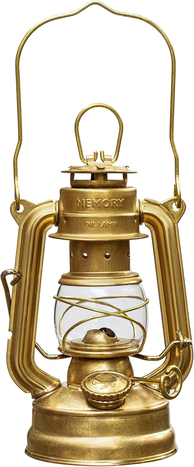 Antique Brass Paraffin Lantern Outdoor Camping Oil Lamp 16cm