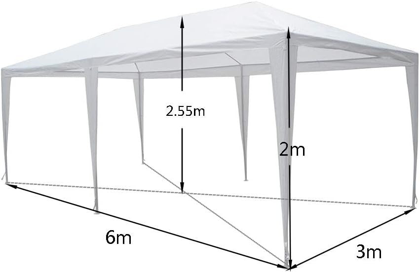 3x6M PE Garden Gazebo Party Tent Marquee Outdoor Wedding Canopy Green