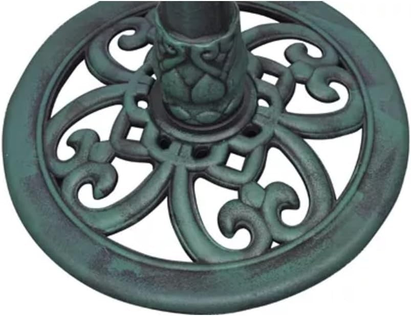 Bronze Pedestal Bird Bath Outdoor Garden Decor Resin Water Bowl Ornament