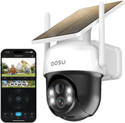 2K Solar Security Camera Wireless Outdoor PTZ AI Tracking Night Vision