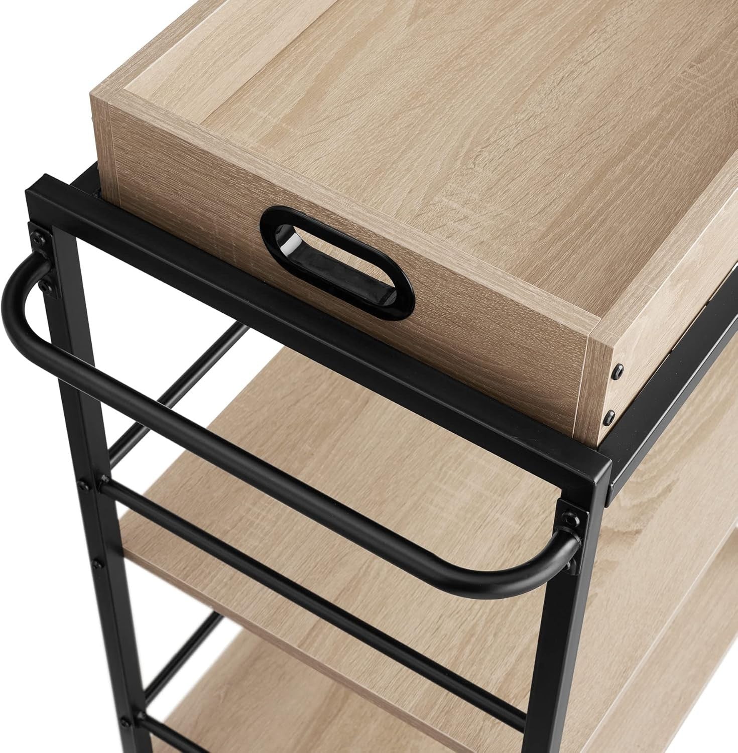 Industrial Drinks Trolley 3 Tier Bar Cart Tray