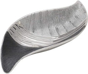 Modern Wavy Ceramic Decorative Bowl 27cm Silver Grey Centrepiece Decor
