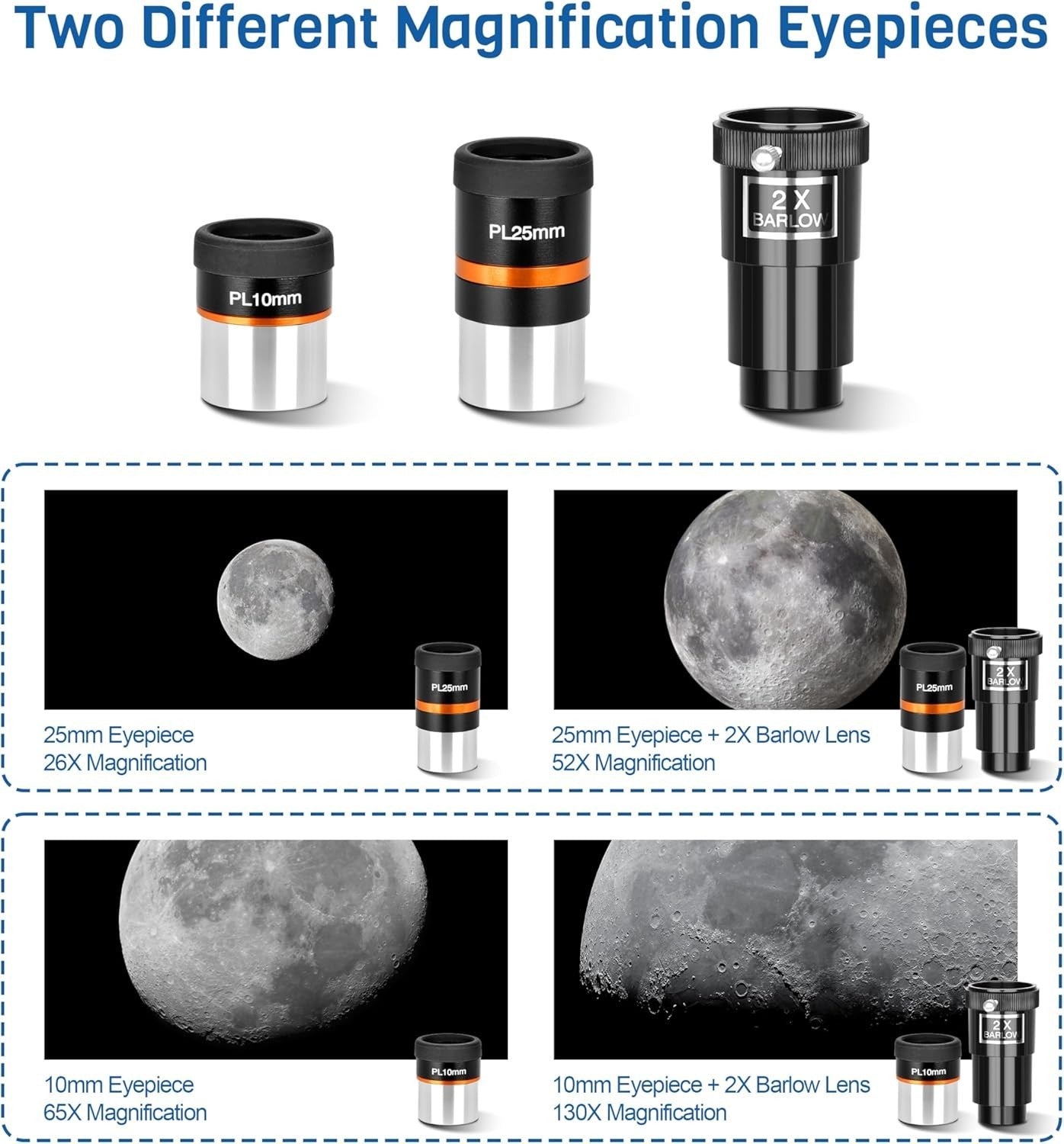 90mm Refractor Telescope 650mm for Adults & Beginners with EQ Mount