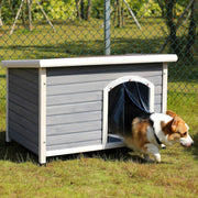 Outdoor Wooden Dog Kennel with Removable Floor & Waterproof Pitch Roof
