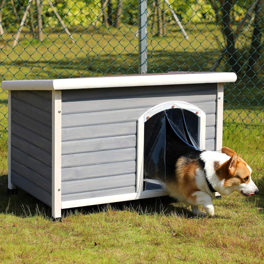 Outdoor Wooden Dog Kennel with Removable Floor & Waterproof Pitch Roof