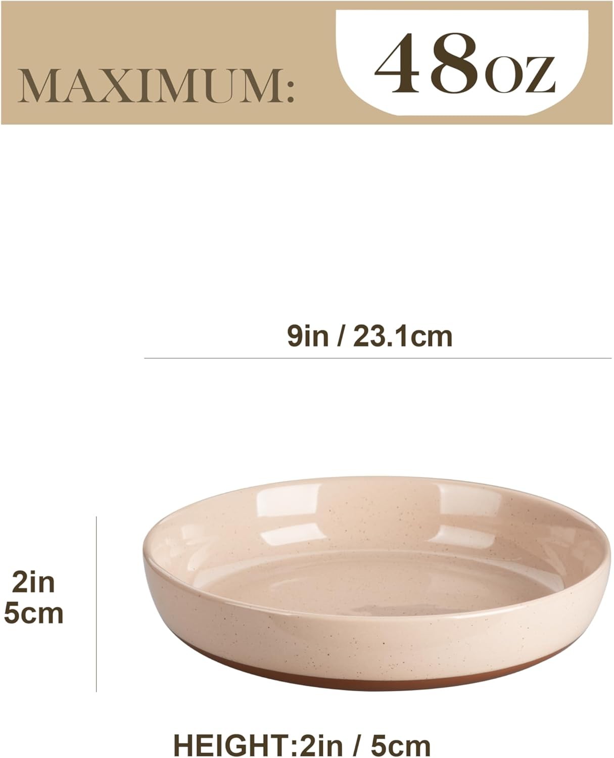 4 Piece Large Pasta Bowls 48oz Ceramic Soup Bowls Microwave Dishwasher Safe