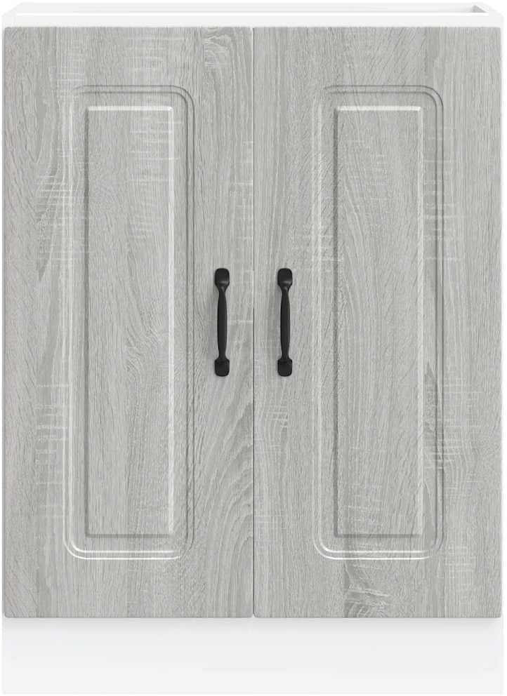 Grey Oak Bathroom Vanity Cabinet 60cm Under Sink Storage Unit with Double Doors