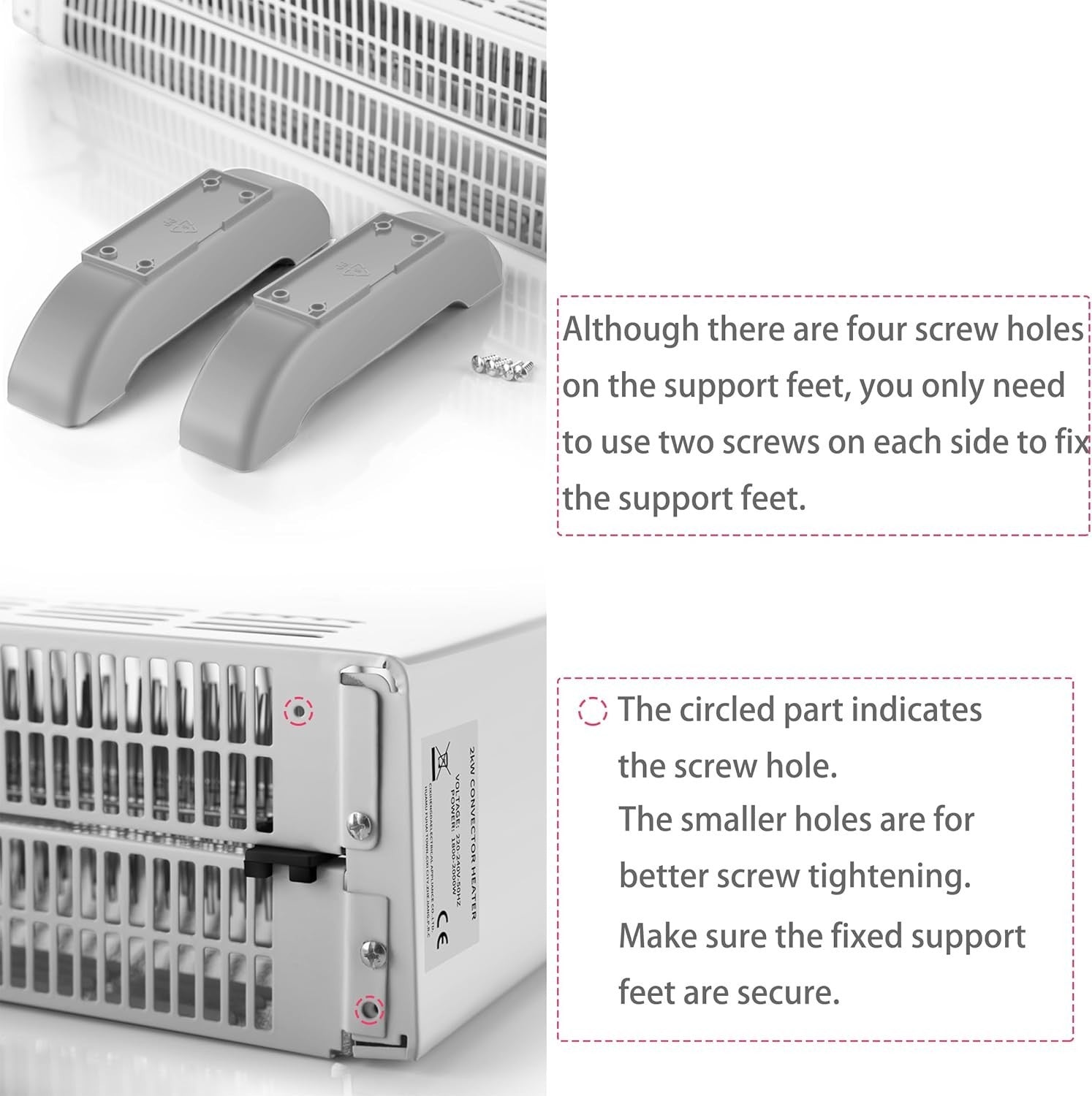 2000W Oil-Free Convector Heater | Adjustable Thermostat, 24H Timer, Indoor