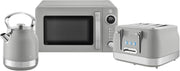 3pc Retro Grey Kitchen Set 20L Microwave 1.7L Kettle Toaster