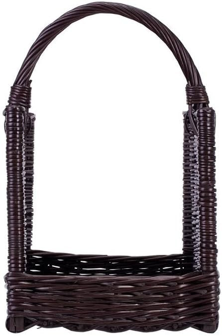 Rustic Wicker Log Basket with Handle – Indoor Firewood Storage 50x35x33cm