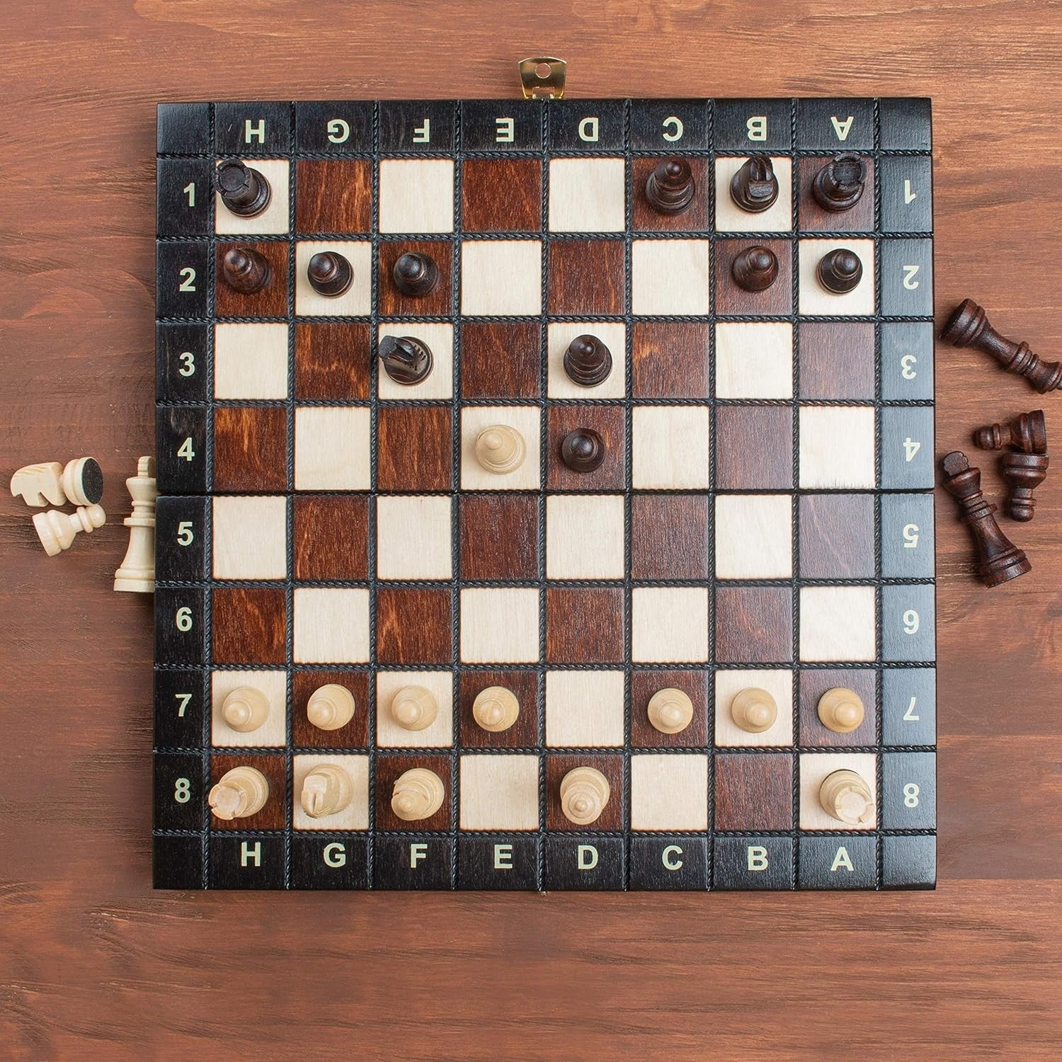 Magnetic 26cm Wooden Chess Set | Portable Folding Travel Board | Handmade Game