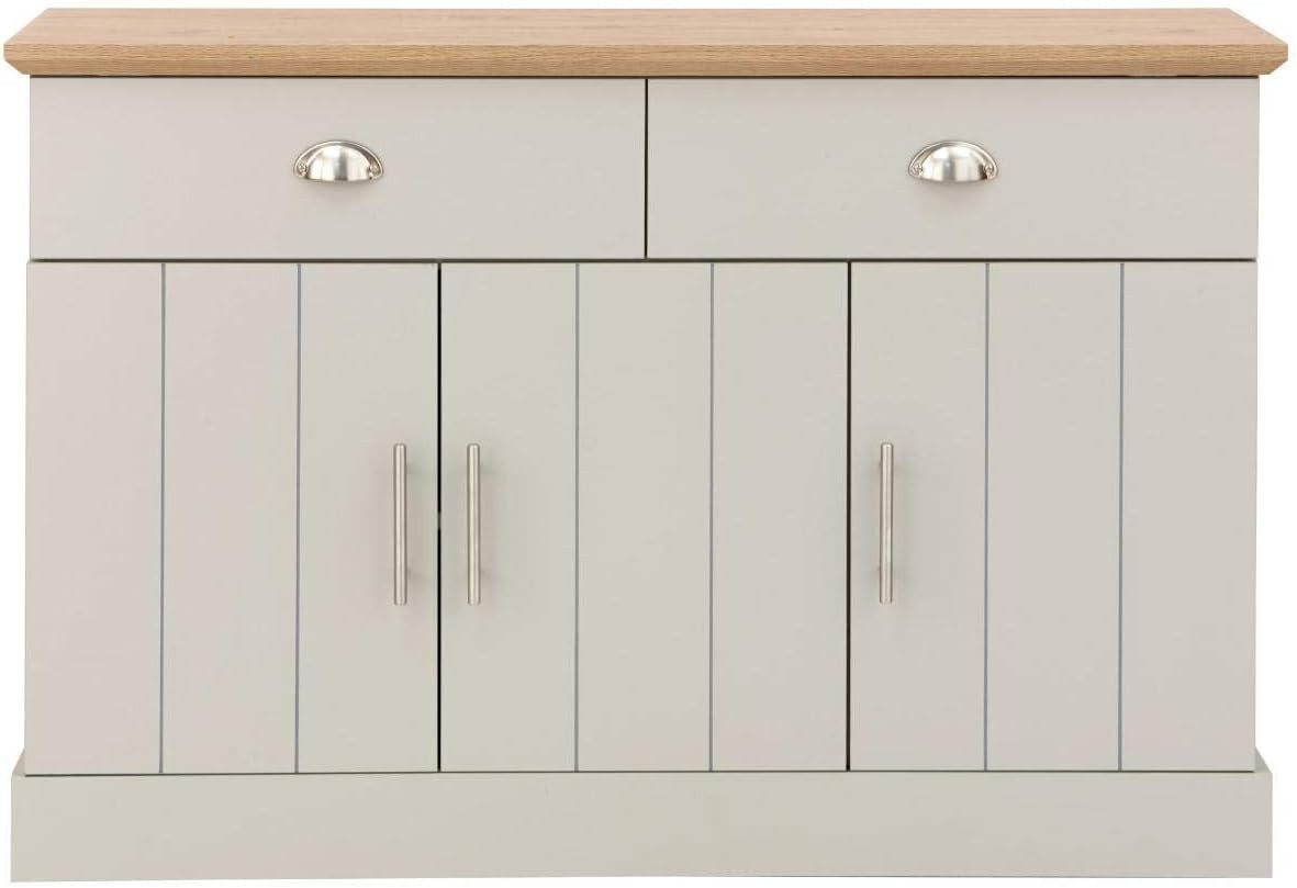 Modern Grey & Oak Sideboard Cabinet with 2 Drawers & 3 Doors – Living Room