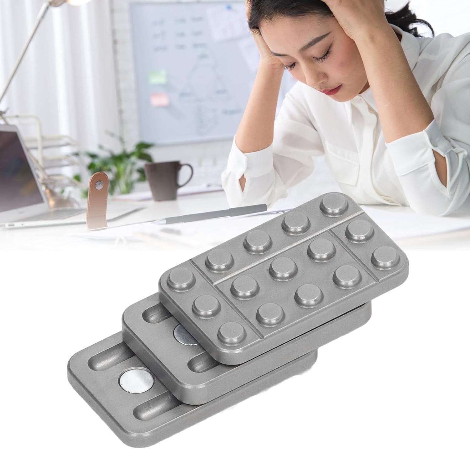 Magnetic Metal Fidget Slider Clicker Pocket Stress Relief ADHD