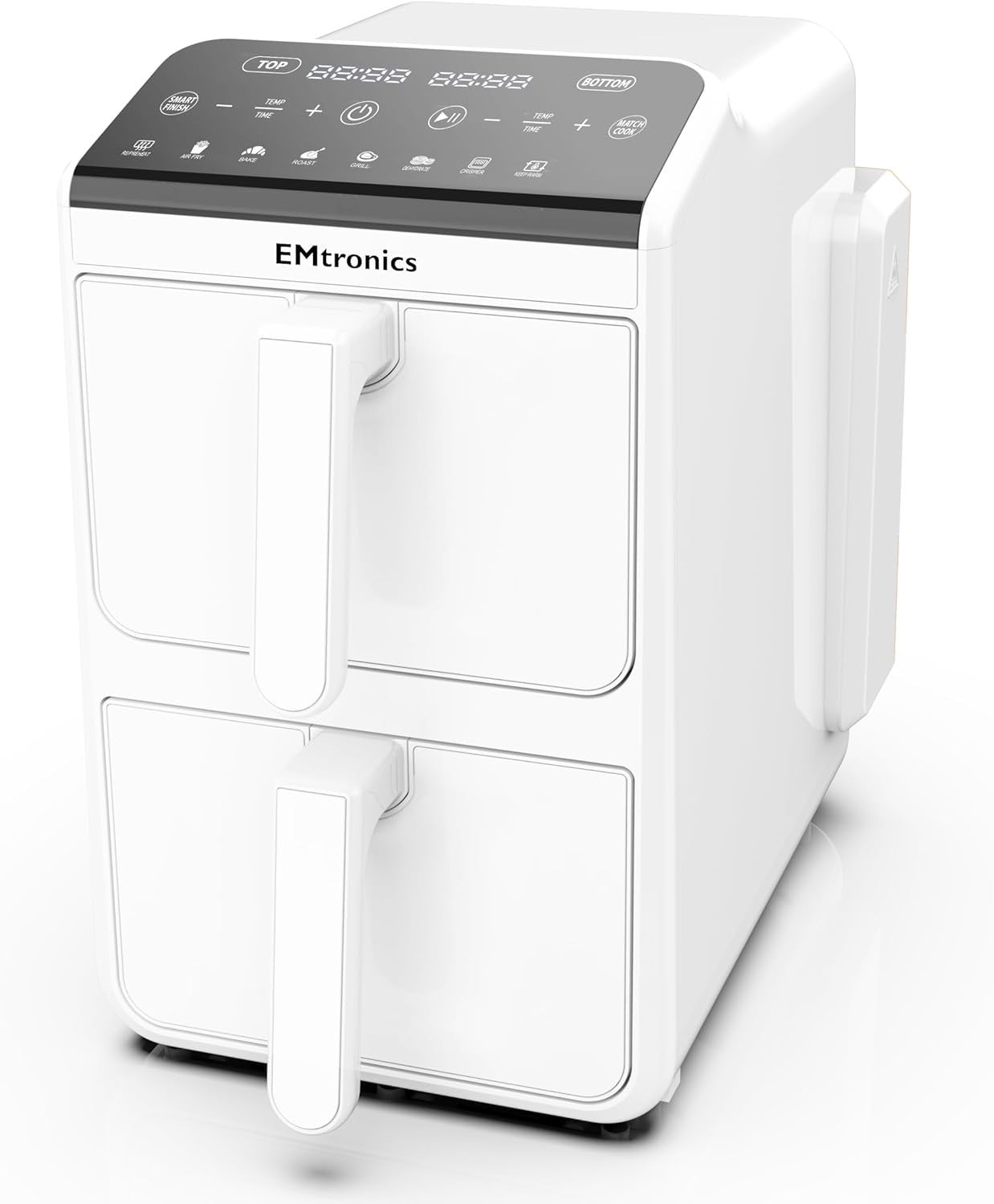 Dual Zone 10L Stack Air Fryer 2460W Touch Presets Smart Finish White