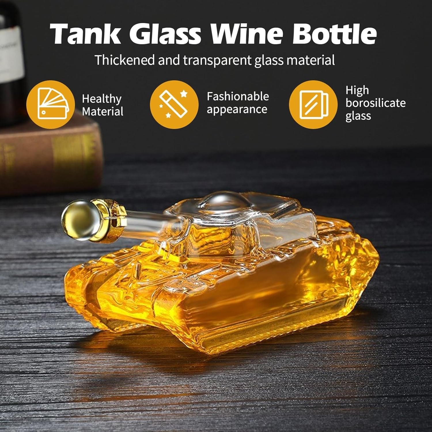 1.5L Tank Whisky Decanter Glass Drink Dispenser Funny Party Bar Gift for Men