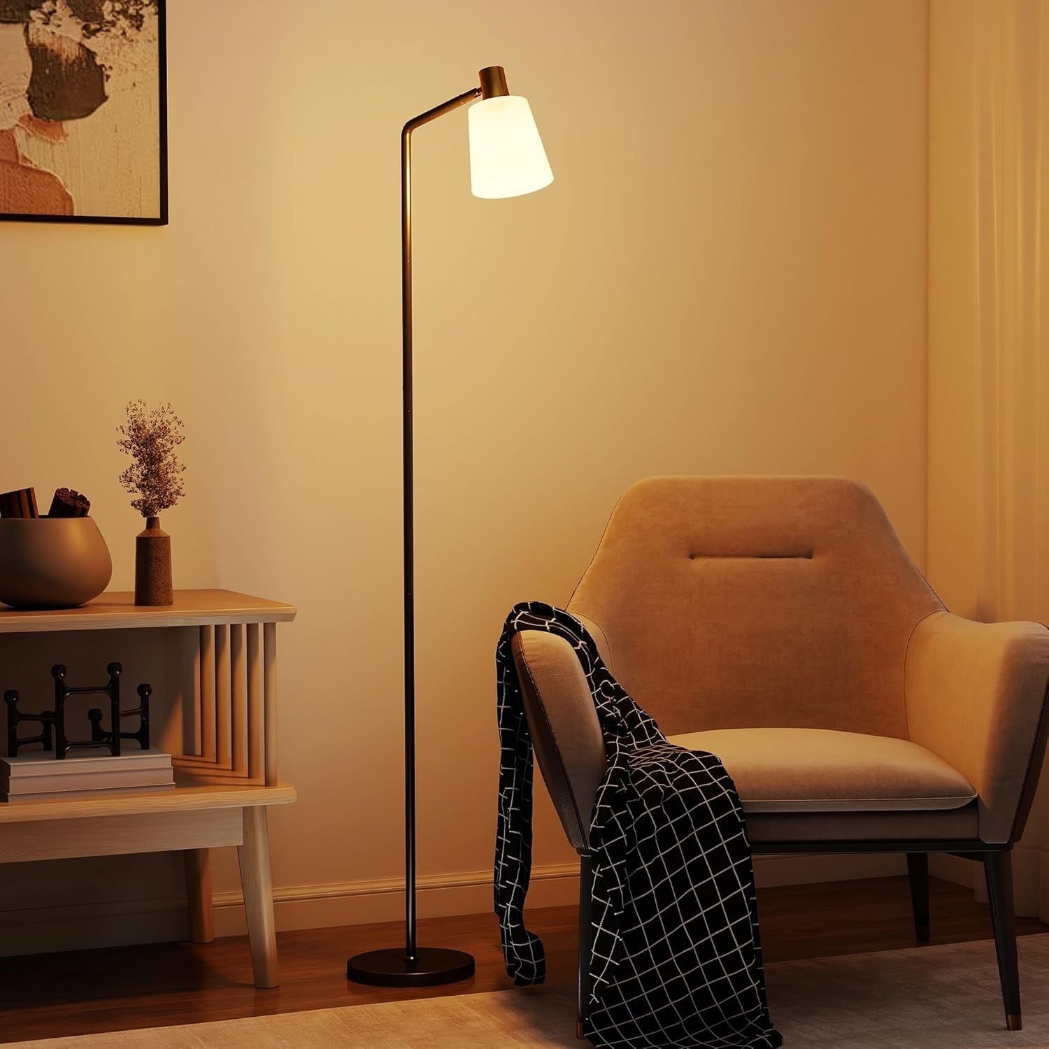 LED Floor Lamp Adjustable Head Dimmable Standing Light Modern Reading Lamp