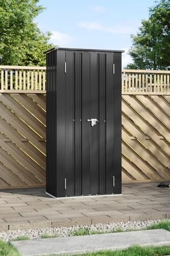 Metal Garden Storage Cabinet Outdoor Shed with 2 Adjustable Shelves Lockable