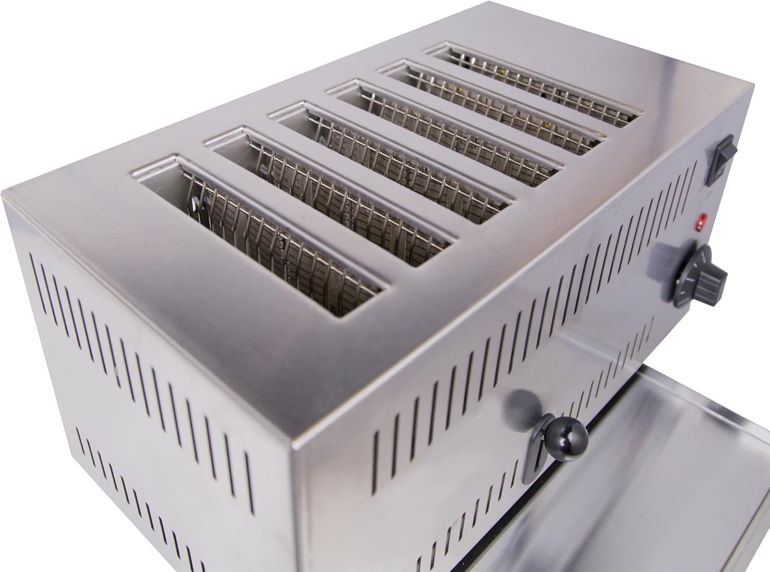 Commercial 6 Slice Pop-Up Toaster Stainless Steel Extra Wide Slots