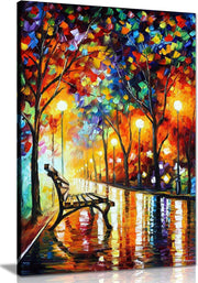 Autumn Park Canvas Wall Art Large Colourful Landscape Home Decor 36x24