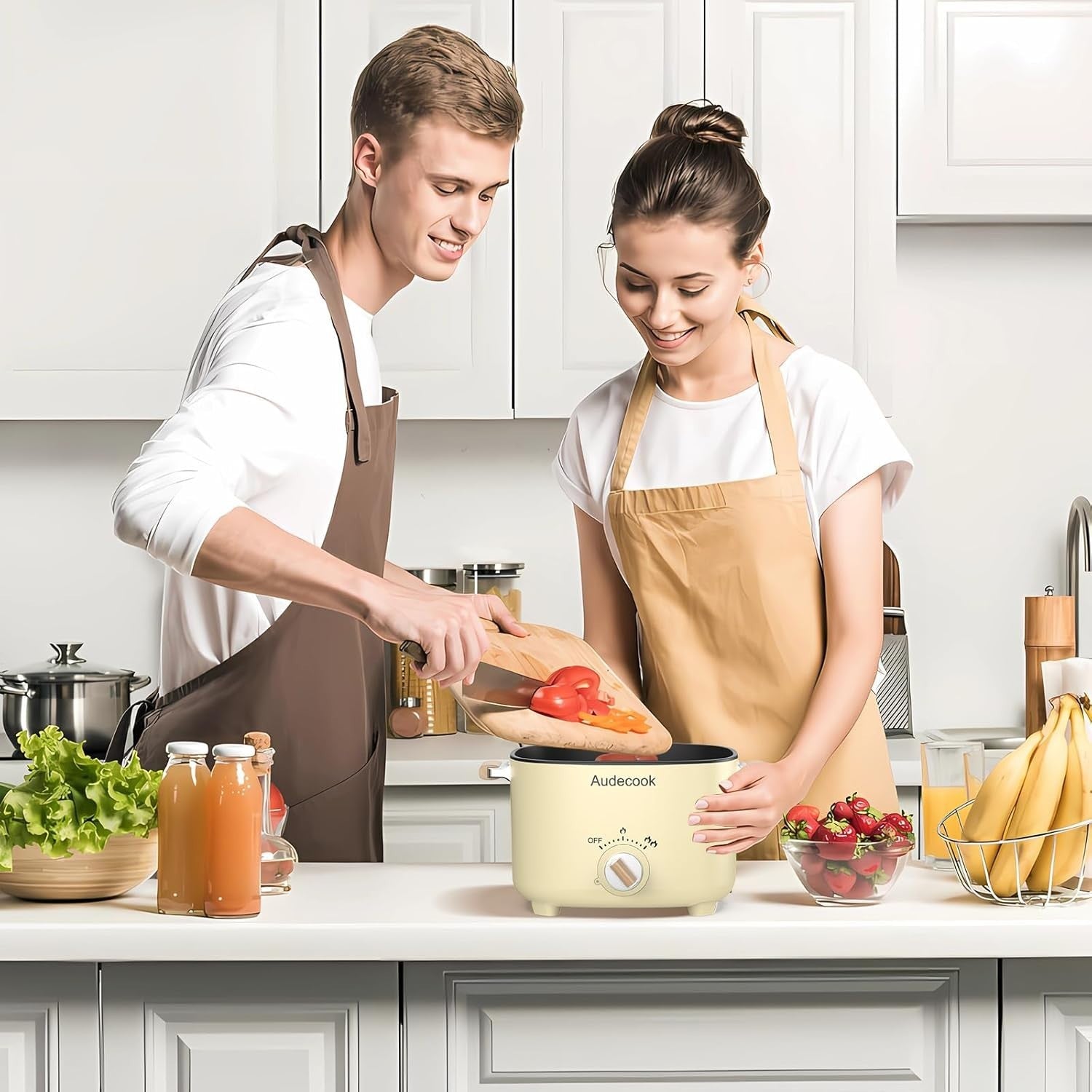 Electric 2.5L Multi Cooker Non-Stick Hot Pot for Soups, Ramen & More