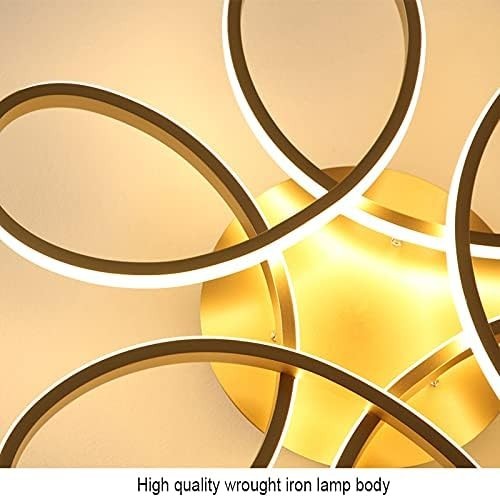 Warmiehomy 65W Modern LED Ceiling Light, Dimmable Lamp with Remote – Gold