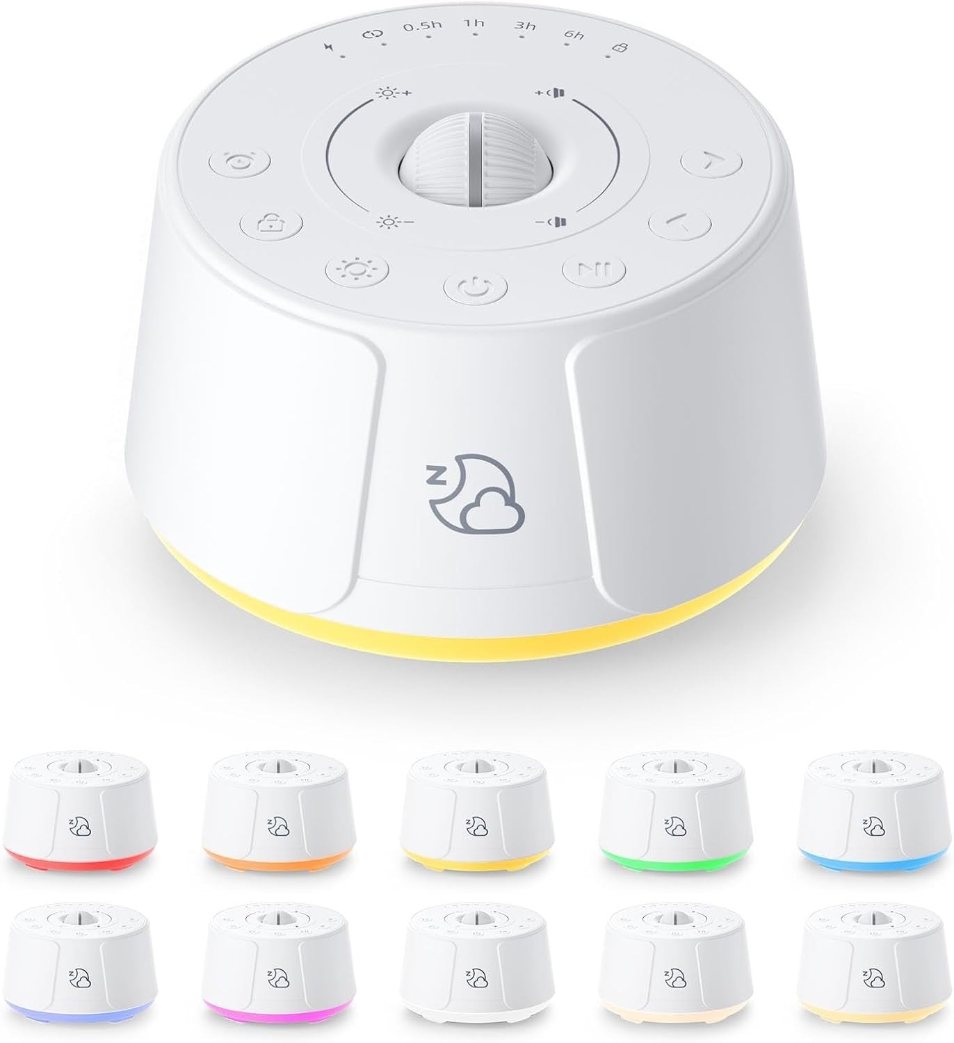 Portable White Noise Machine for Baby & Adult, 30 Soothing Sounds + Night Light