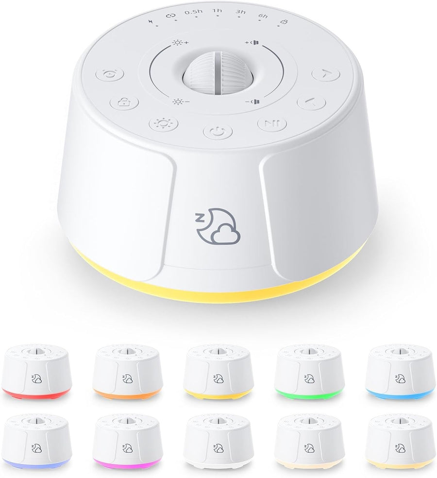 Portable White Noise Machine for Baby & Adult, 30 Soothing Sounds + Night Light