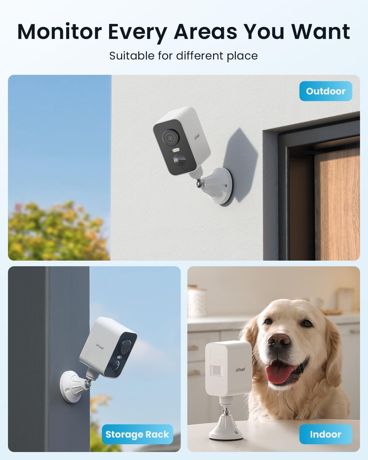 Wireless 2K Security Camera Outdoor Magnetic Battery CCTV WiFi IP65