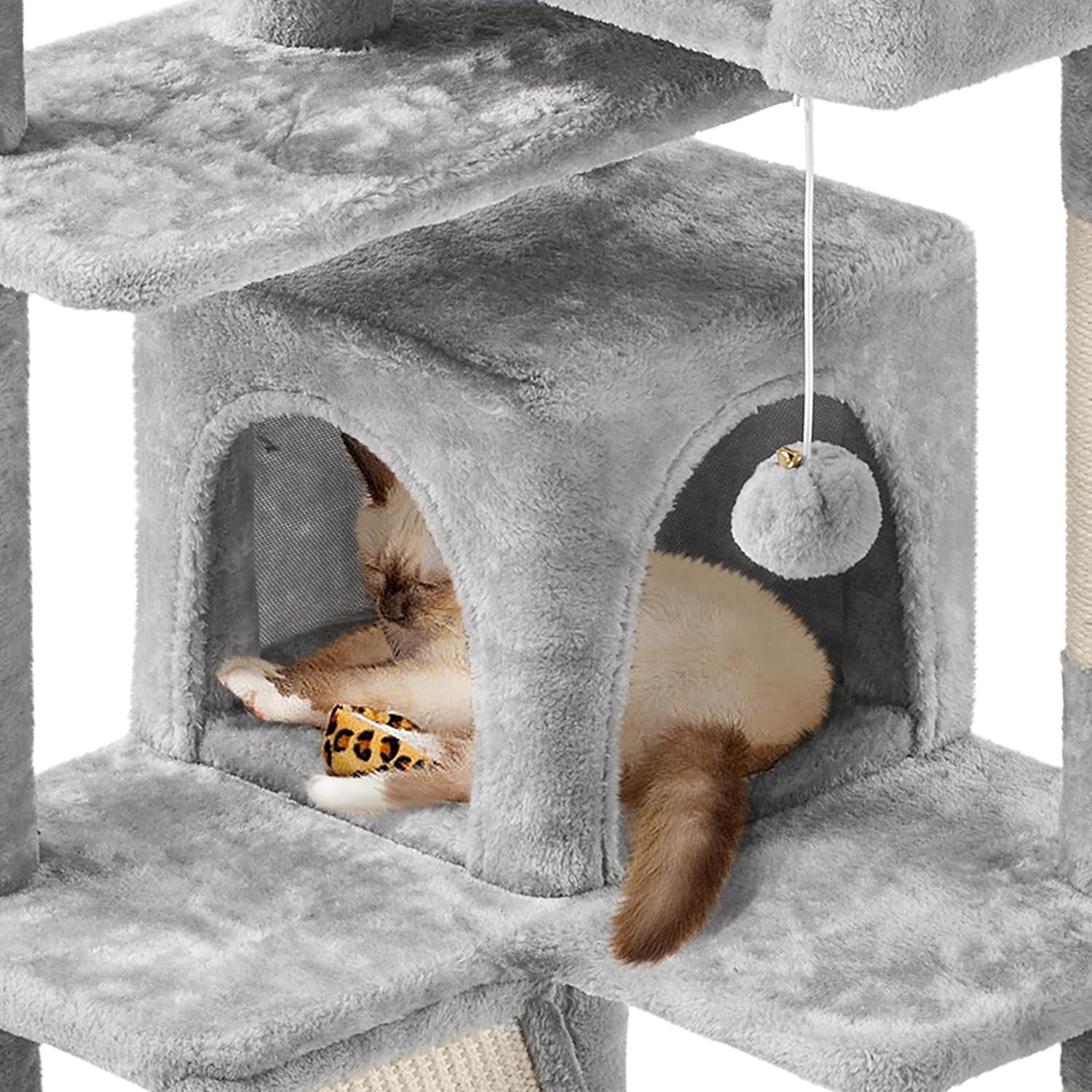 Large Cat Tree 144.5cm Multi Level Tower With Condos Scratching Posts